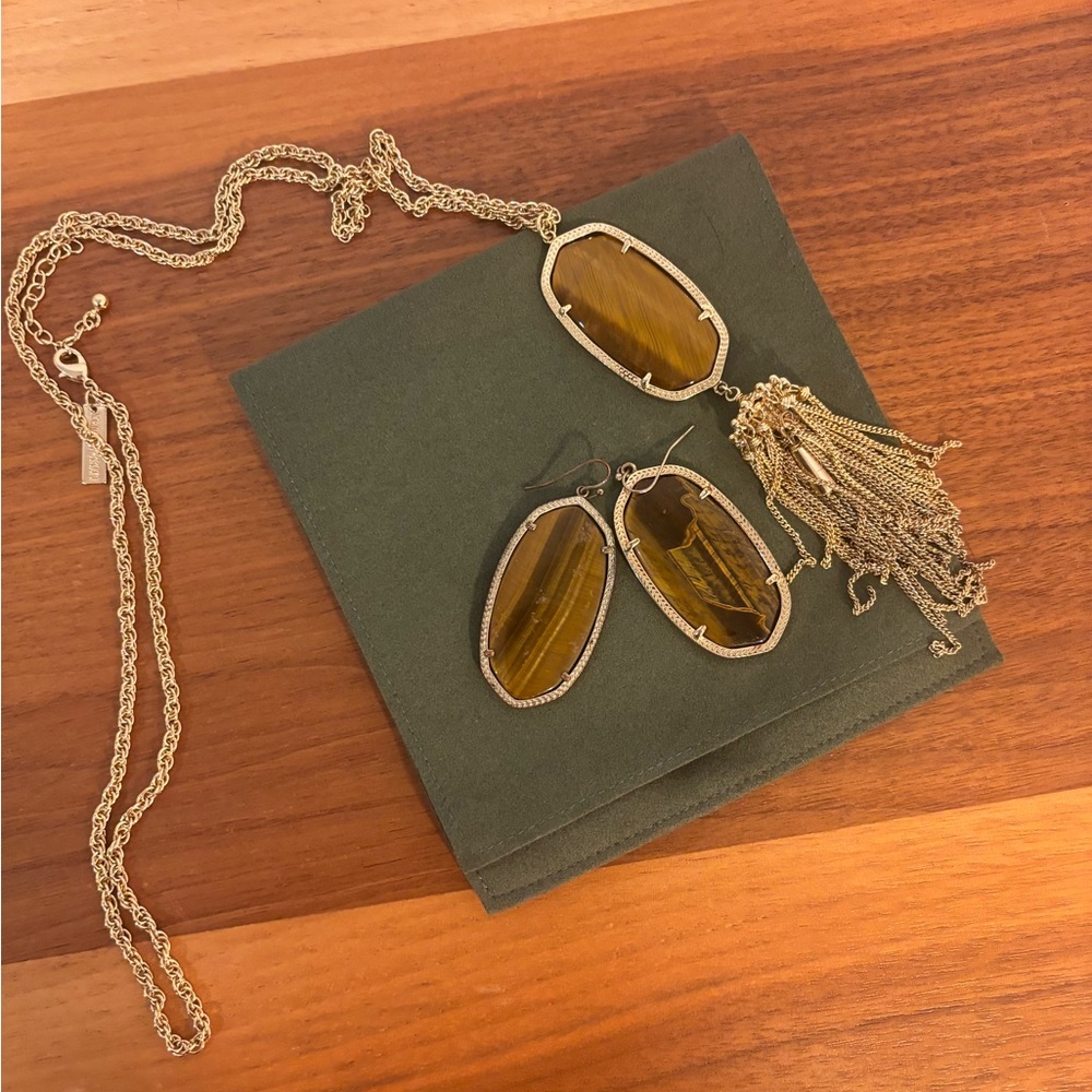 Kendra Scott Gold and Brown Jewelry Set